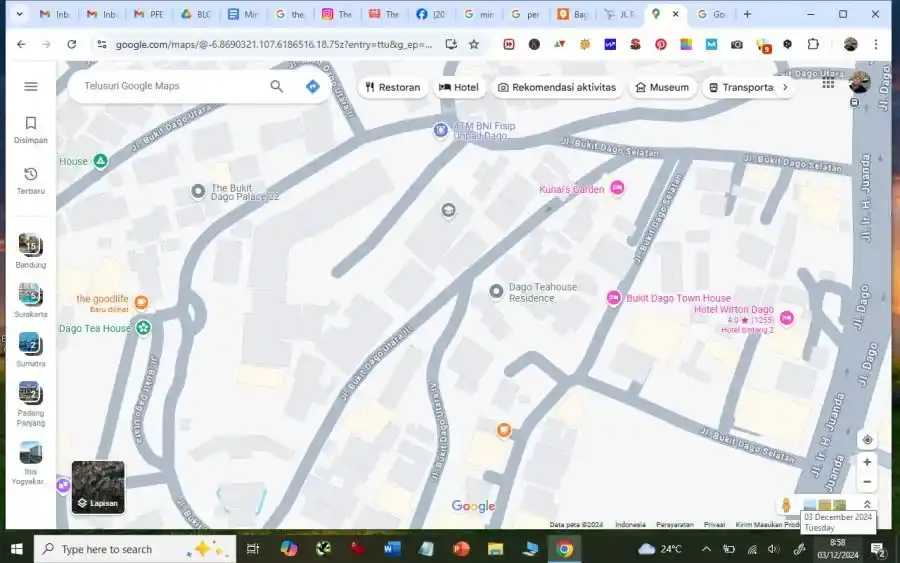 peta bukit dago bandung